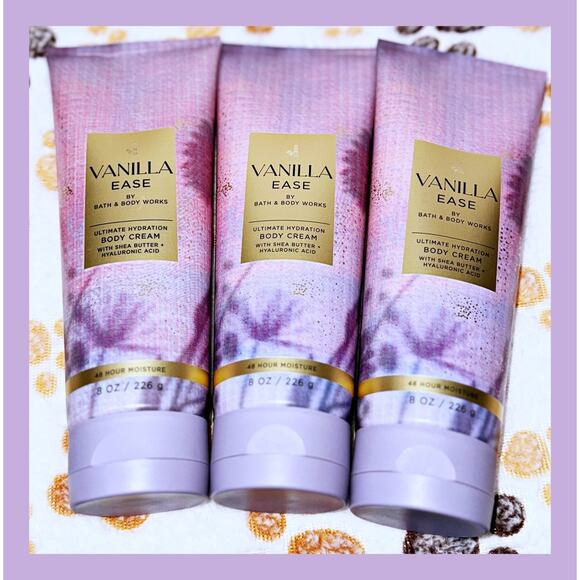 Bath & Body Works 8 oz Vanilla Ease Ultimate Hydration Body Cream x3 - Picture 1 of 3